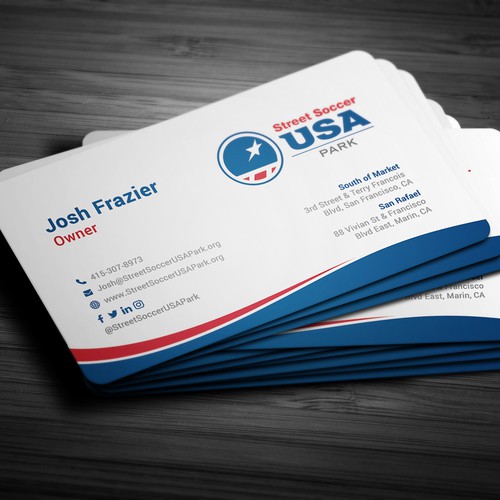 Modern business card design for Street Coccer USA Park