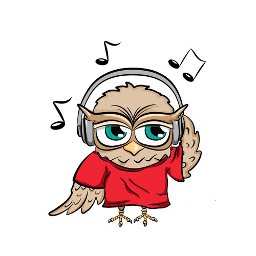 Owl With Headphones - Character Concept