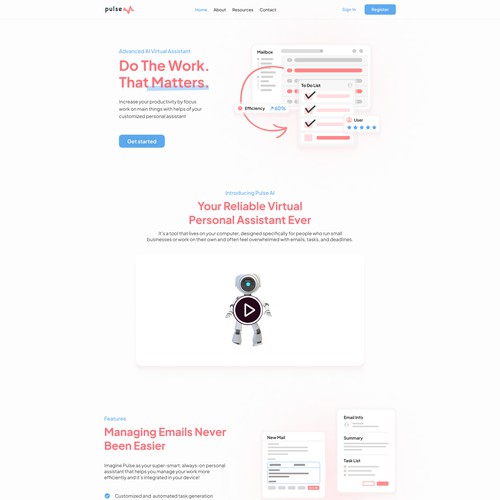 Virtual Assistant Tools Landing Page