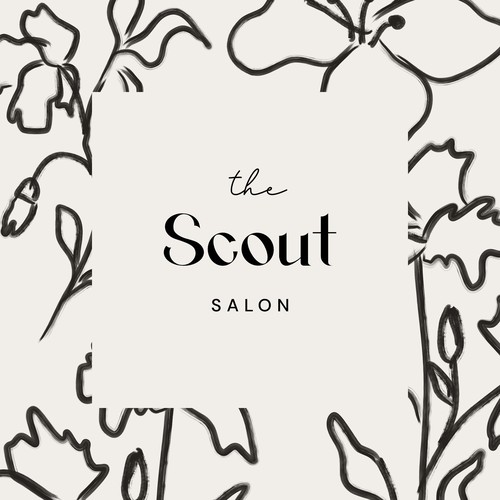 Minimalistic logo for the Scout hair salon
