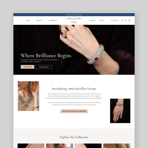 Diamond Jewellery Landing Page