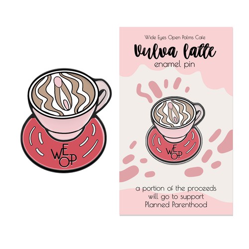 Enamel pin Vulva latte