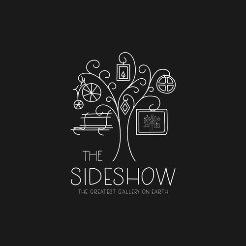 Logo for The Sideshow - a whimsical art gallery