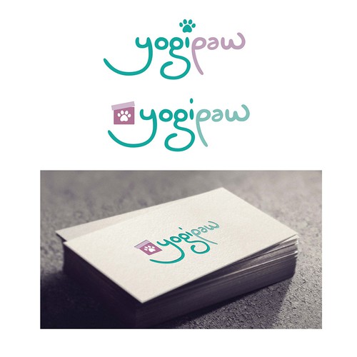 Fun, playful logo for Yogipaw