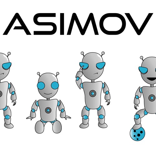 Create a fun friendly robot logo for the Asimov project