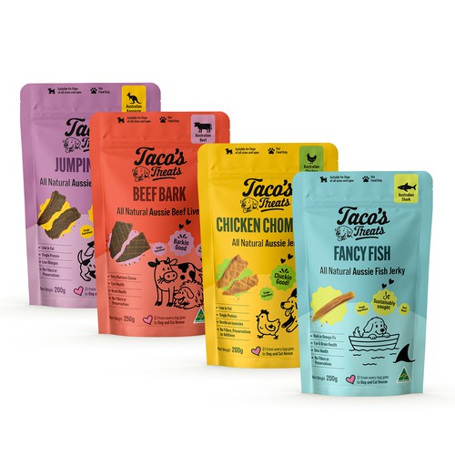 Taco's Treats - Logo and Packaging Design