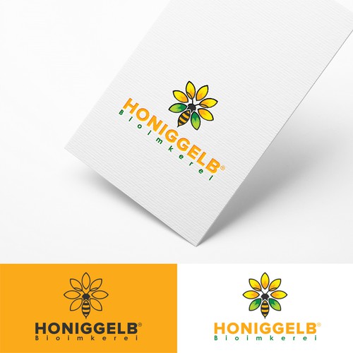 Honigelb Bioimkerei Logo Design