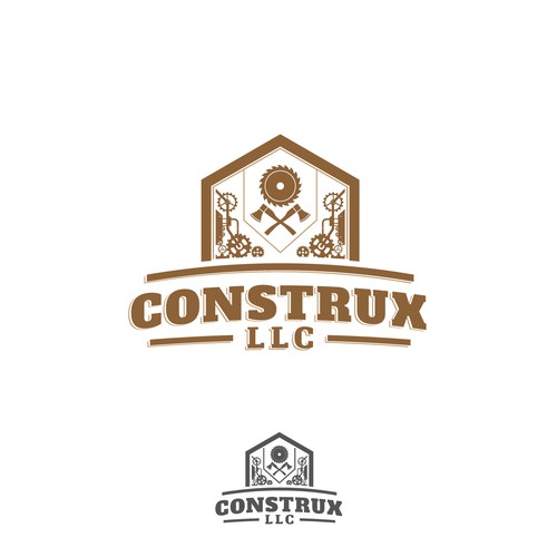 Design a steampunk Logo for "Construx, LLC"
