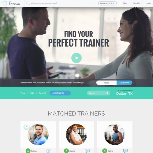 Website for Find Personal Trainer App