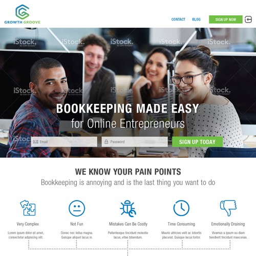Bookkeeping - Accounting software landing page concept