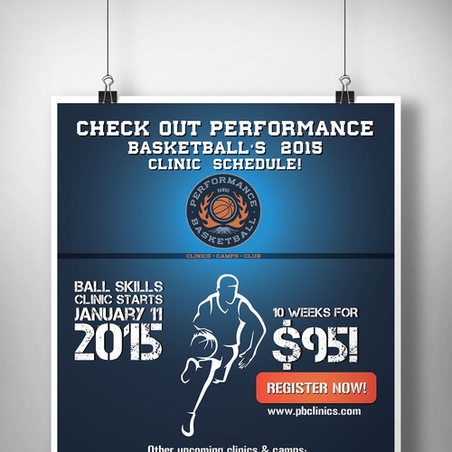 Need a cool flyer for upcoming basketball clinics