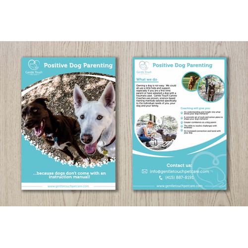 Dog lovers! Create a modern and simple flyer design to help dog owners become better parents