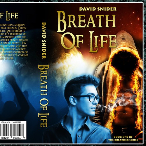 Seeking an eye-catching cover for a young adult supernatural modern fantasy novel, "Breath of Life"