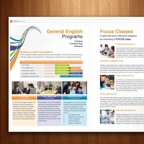 Access International English Language Centre needs a new Brochure