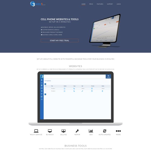 3web1 landing page design