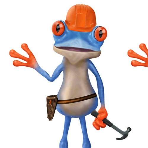 Blue Frog Mascot