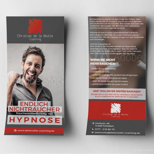 Flyer für Raucherentwöhnung per Hypnose