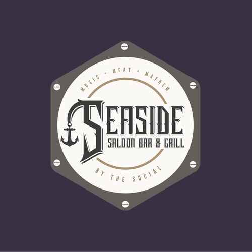 Funky, vintage seaside bar and restaurant logo