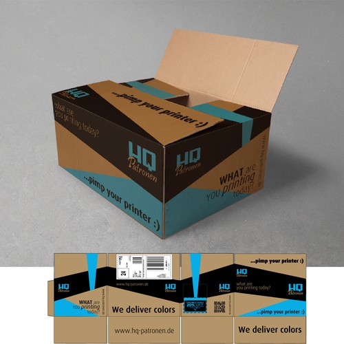 Shipping packages which keep in mind! Creative design on HQ-Patronen shipping packages