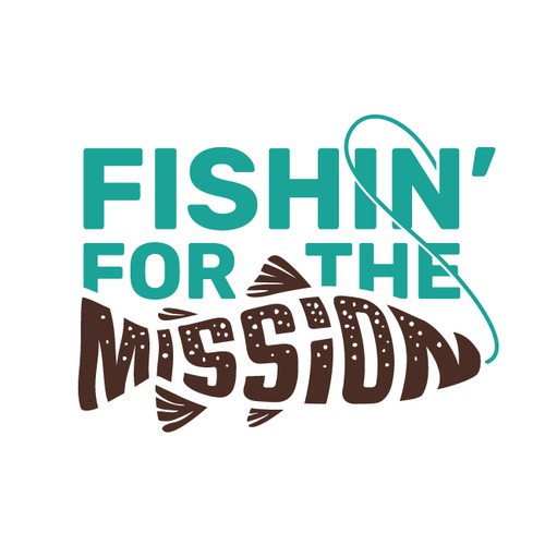 Typographic logo with fishing theme