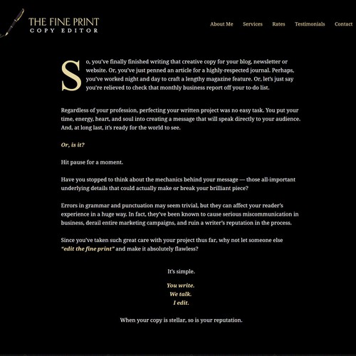 Freelance Copy Editor Website