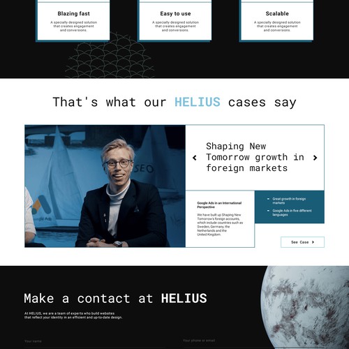 Space Theme UI / UX Design for Software Company