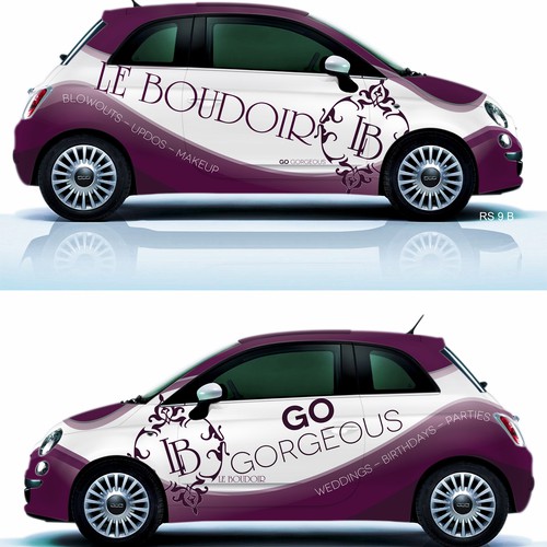 Luxurious car wrap for mobile beauty services