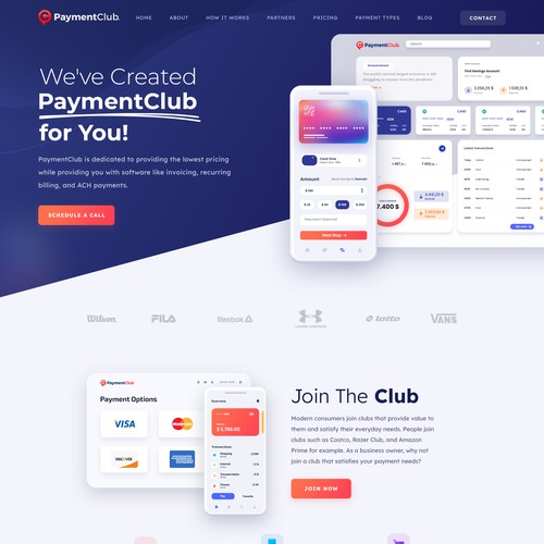 PaymentClub Website Design