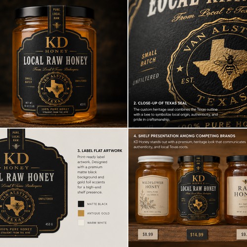 Honey product label design