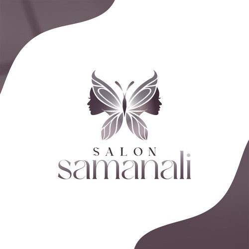 Elegant Butterfly & Female Silhouette Logo for Beauty Salon