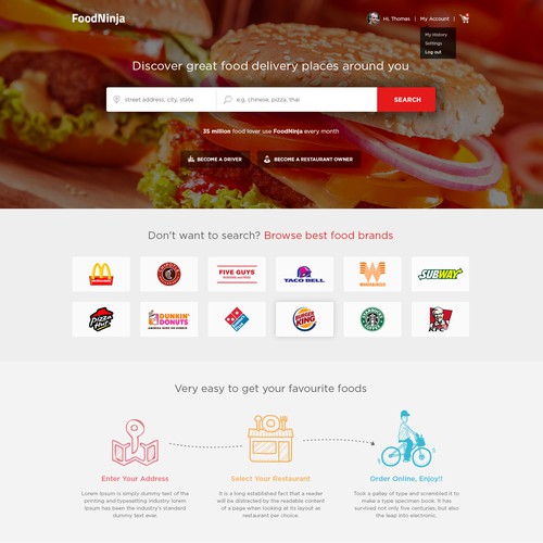 Website Design for FoodNinja