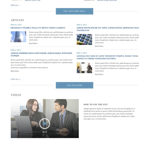 Home page for website designed for tax professionals