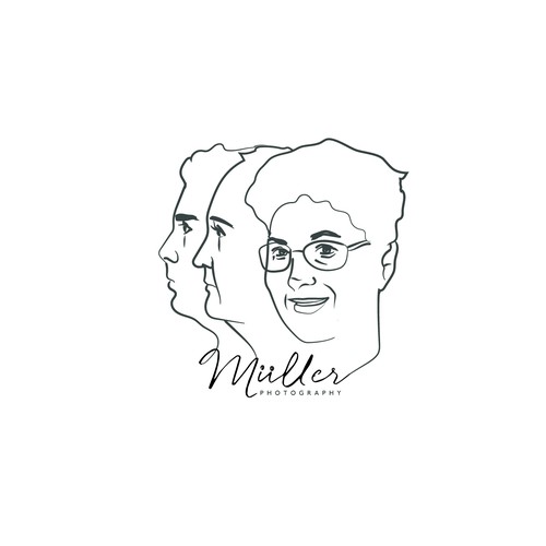 Line drawing portrait for family business logo