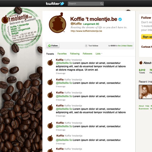 Create an amazing Coffee Background for Twitter!