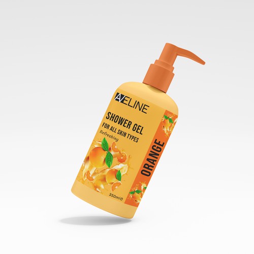 Shower gel label and logo