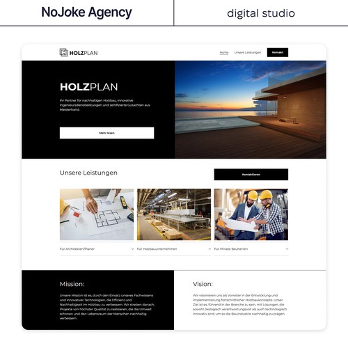 Squarespace website for Holzplan by NoJoke.Agency