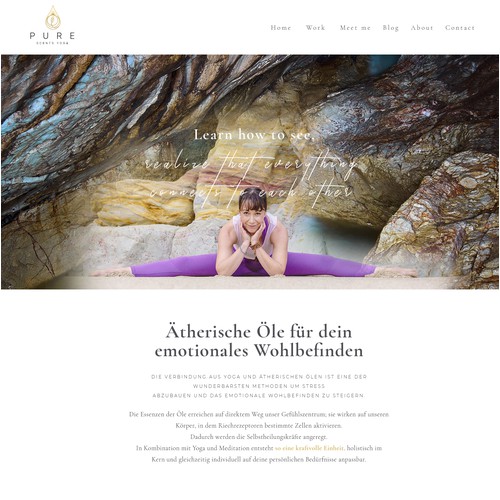 1-1 Project for Pure Scents Yoga - 'Work' page