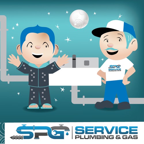 Website carousel illustration for plumbing & gas service