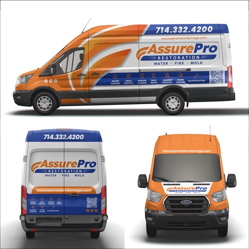 modern bold van wrap design for AssurePro Restoration