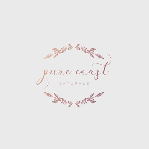 Laurel wreath logo for Pure Coast Naturals