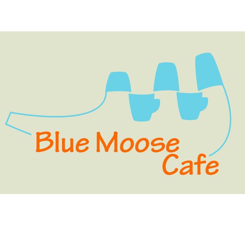 Create a Restaurant Logo for the Blue Moose Cafe
