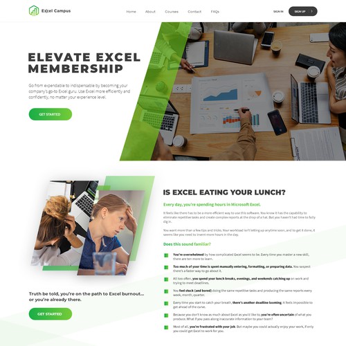 Excel Campus Sales Landing Page