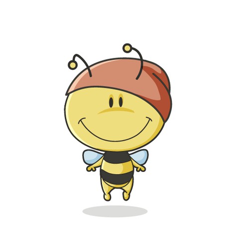 Erstellt eine coole Biene für einen trendy Onlinehandel als Bestandteil des Brandings