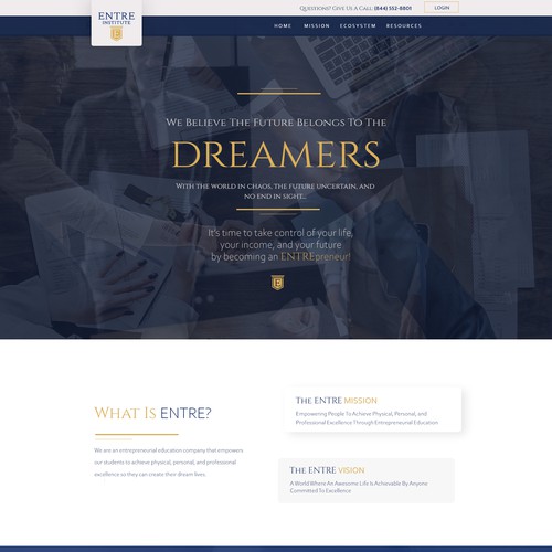 Redesign Homepage For Entrepreneurial Education / Coaching Company