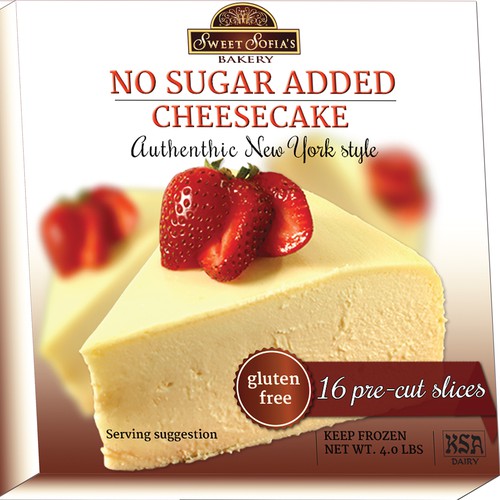 Gourmet Cheesecake Package Design (No Sugar Added)