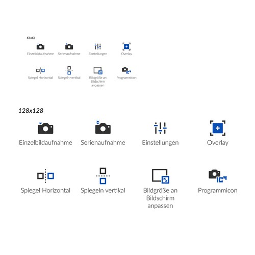 Icondesign für Software-Bedieneroberfläche