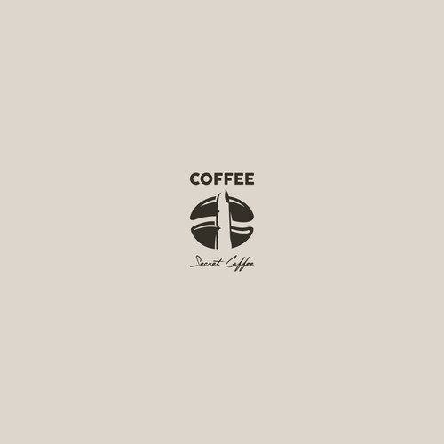 Unique and Fun Secret Coffee Logo Design.