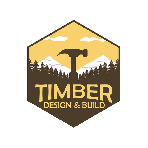 Hexagon shaped vintage logo for bespoke timber design build