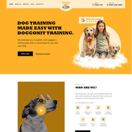 Website design for dog trainer