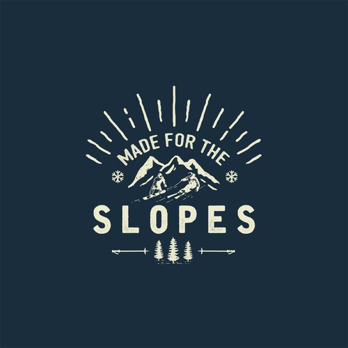 Skiing design illustration for t-shirt